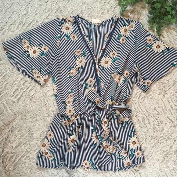 Sienna Sky Tops - Sienna Sky Faux Wrap Floral Blouse